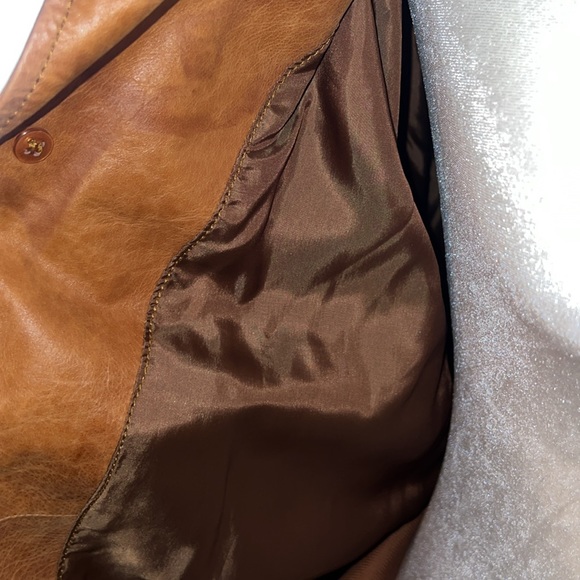 Lamatta Italian rustic leather jacket in desert tan - Picture 2 of 5